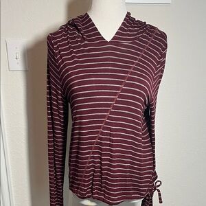 Cabi Burgundy Hooded Top Medium